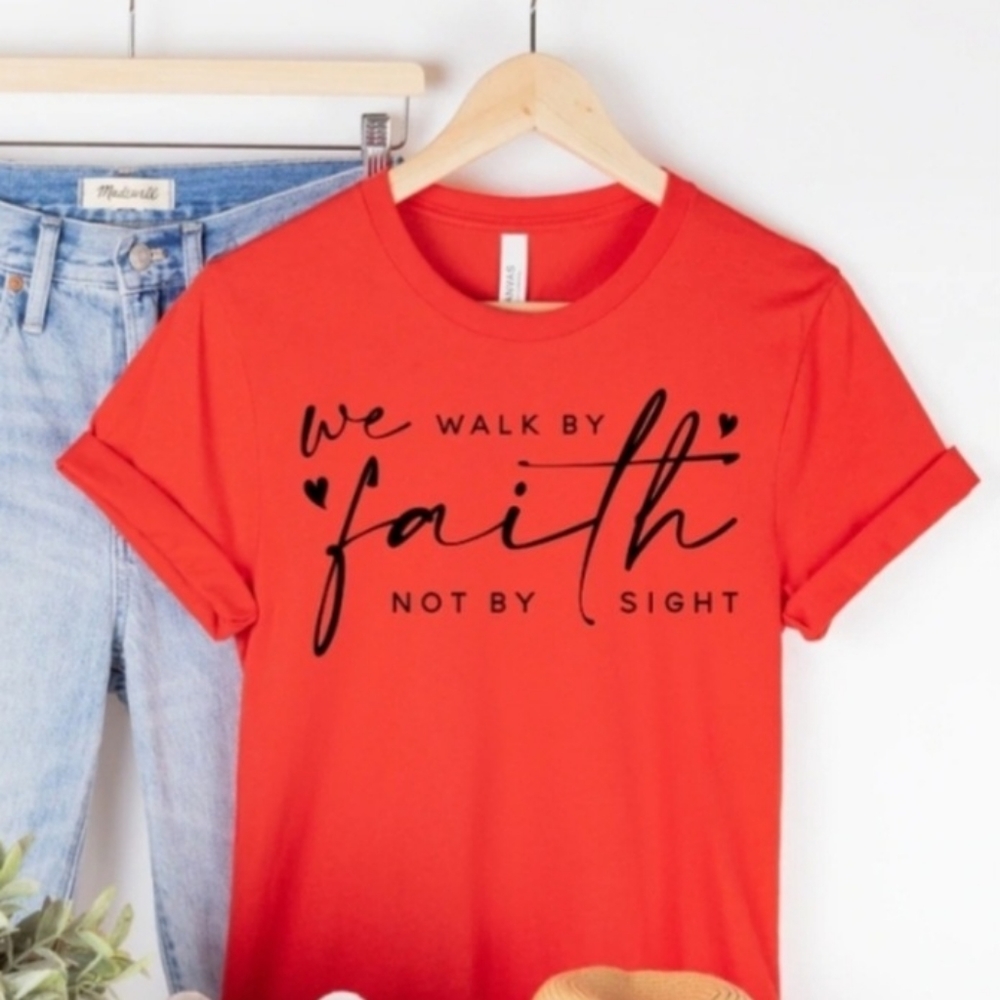 We Walk by Fait Not By Sight graphic t-shirt NWT You pick size